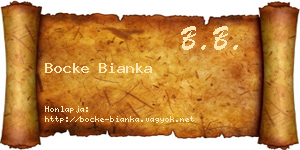 Bocke Bianka névjegykártya
